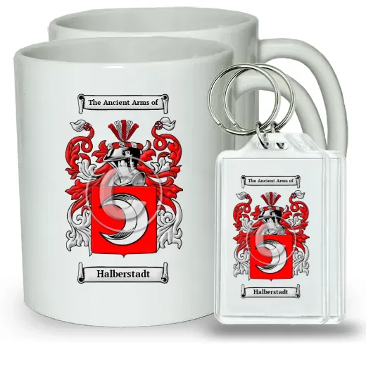 Halberstadt Pair of Coffee Mugs and Pair of Keychains