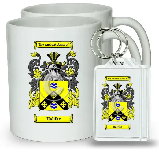Halifax Pair of Coffee Mugs and Pair of Keychains