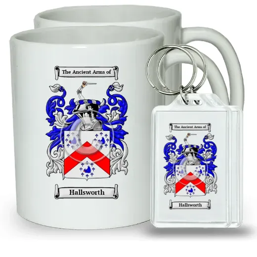 Hallsworth Pair of Coffee Mugs and Pair of Keychains
