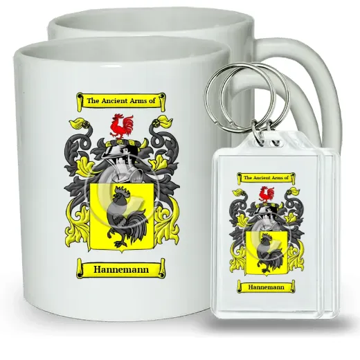 Hannemann Pair of Coffee Mugs and Pair of Keychains