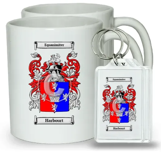 Harbourt Pair of Coffee Mugs and Pair of Keychains