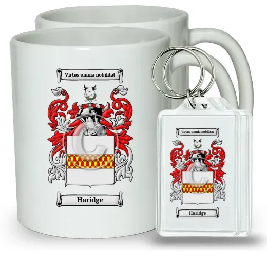 Haridge Pair of Coffee Mugs and Pair of Keychains