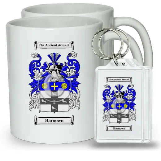 Harnown Pair of Coffee Mugs and Pair of Keychains
