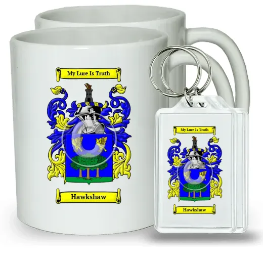 Hawkshaw Pair of Coffee Mugs and Pair of Keychains