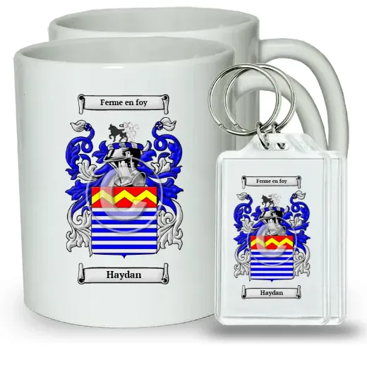 Haydan Pair of Coffee Mugs and Pair of Keychains