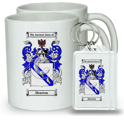 Hearton Pair of Coffee Mugs and Pair of Keychains