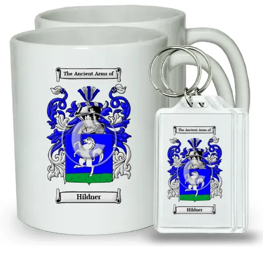 Hildner Pair of Coffee Mugs and Pair of Keychains