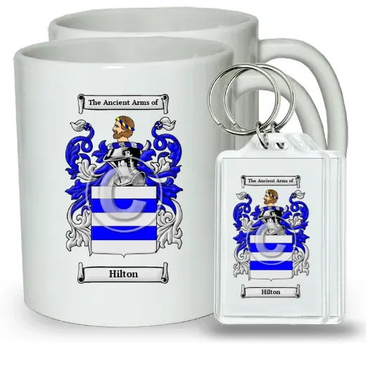 Hilton Pair of Coffee Mugs and Pair of Keychains