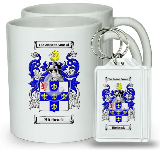Hitchcack Pair of Coffee Mugs and Pair of Keychains