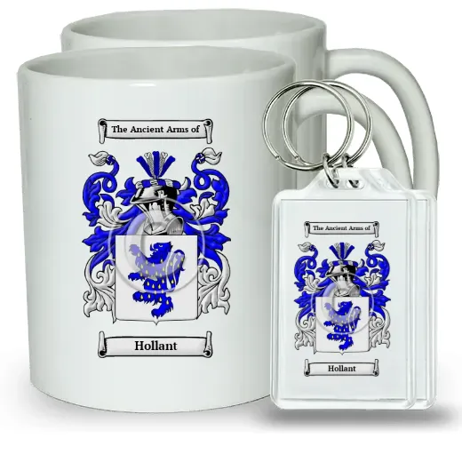 Hollant Pair of Coffee Mugs and Pair of Keychains