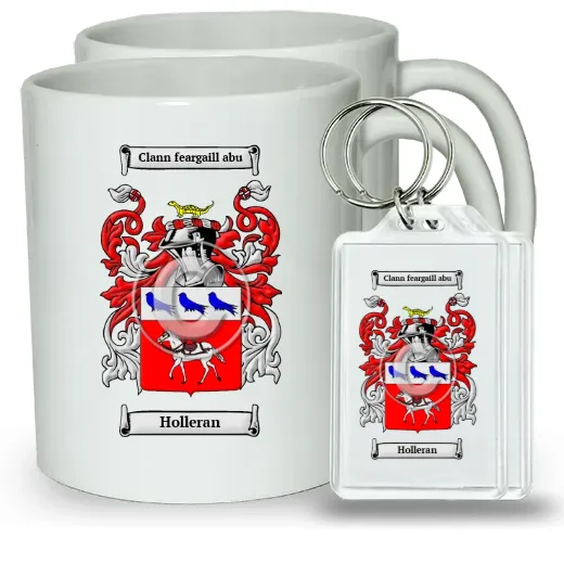 Holleran Pair of Coffee Mugs and Pair of Keychains