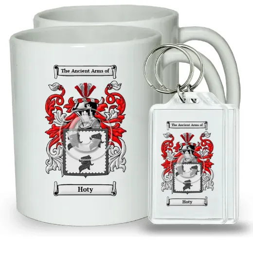 Hoty Pair of Coffee Mugs and Pair of Keychains