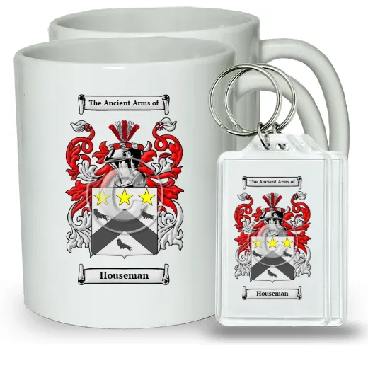 Houseman Pair of Coffee Mugs and Pair of Keychains