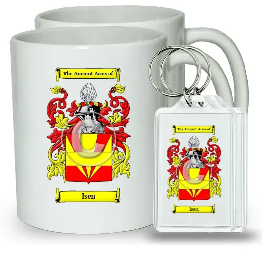 Isen Pair of Coffee Mugs and Pair of Keychains
