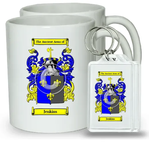 Jenkins Pair of Coffee Mugs and Pair of Keychains
