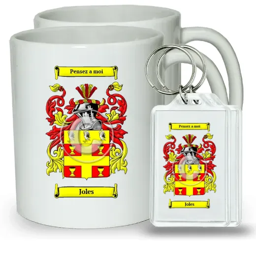 Joles Pair of Coffee Mugs and Pair of Keychains
