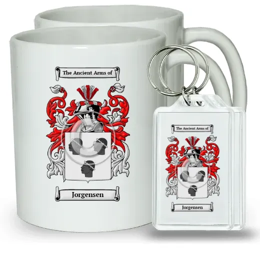 Jorgensen Pair of Coffee Mugs and Pair of Keychains