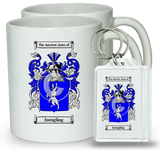 Juengling Pair of Coffee Mugs and Pair of Keychains