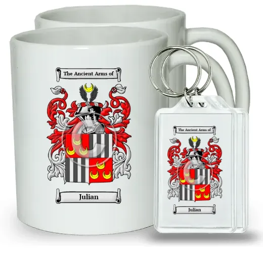Julian Pair of Coffee Mugs and Pair of Keychains