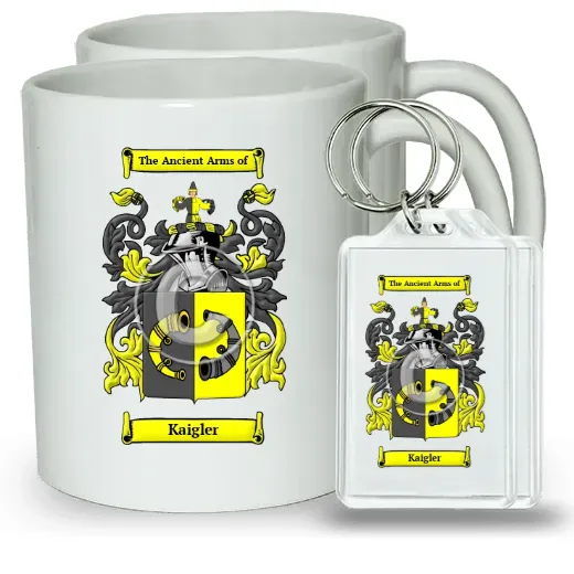 Kaigler Pair of Coffee Mugs and Pair of Keychains