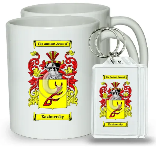 Kazimersky Pair of Coffee Mugs and Pair of Keychains
