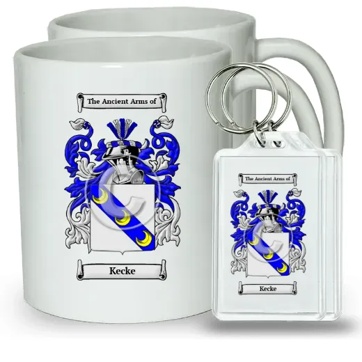 Kecke Pair of Coffee Mugs and Pair of Keychains
