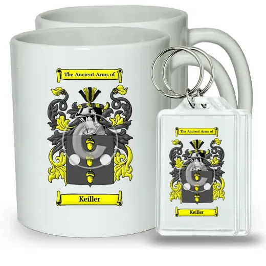 Keiller Pair of Coffee Mugs and Pair of Keychains