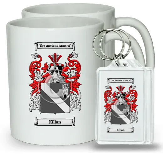 Killan Pair of Coffee Mugs and Pair of Keychains