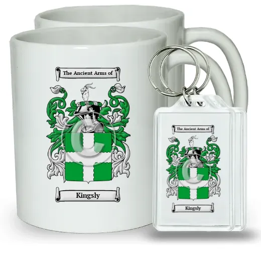 Kingsly Pair of Coffee Mugs and Pair of Keychains