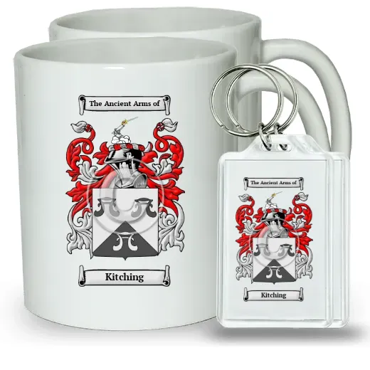 Kitching Pair of Coffee Mugs and Pair of Keychains