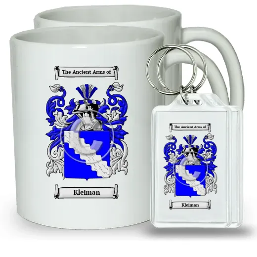 Kleiman Pair of Coffee Mugs and Pair of Keychains