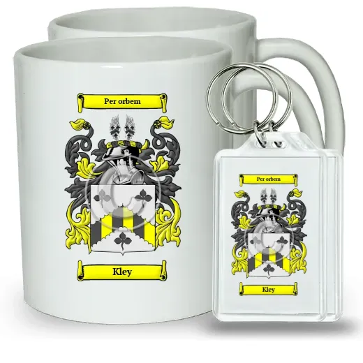 Kley Pair of Coffee Mugs and Pair of Keychains