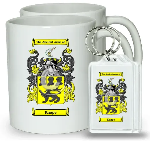 Knape Pair of Coffee Mugs and Pair of Keychains