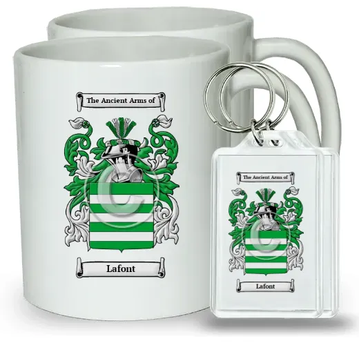 Lafont Pair of Coffee Mugs and Pair of Keychains