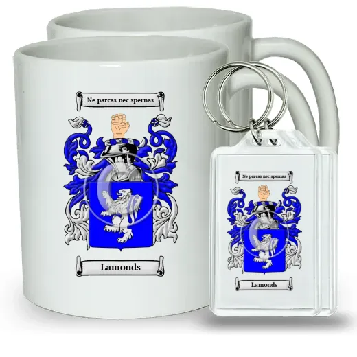 Lamonds Pair of Coffee Mugs and Pair of Keychains