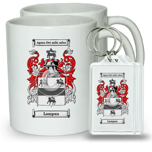 Lampan Pair of Coffee Mugs and Pair of Keychains