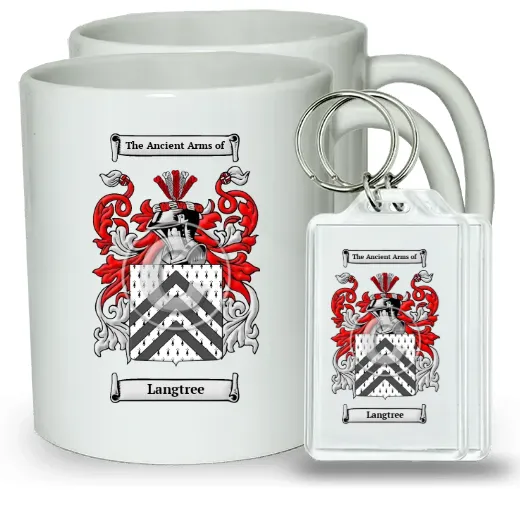Langtree Pair of Coffee Mugs and Pair of Keychains