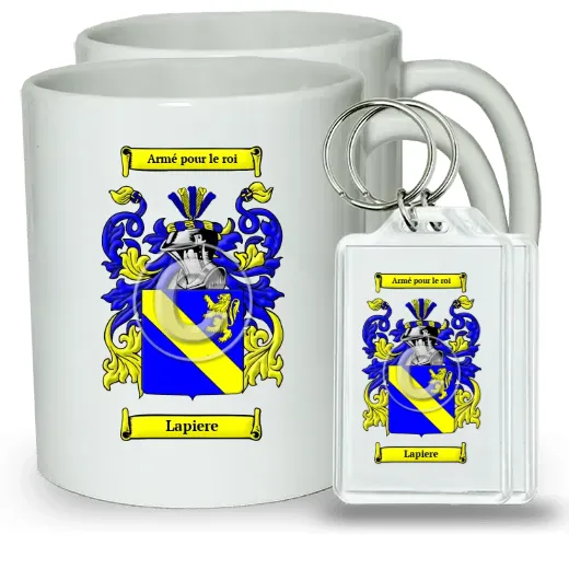 Lapiere Pair of Coffee Mugs and Pair of Keychains