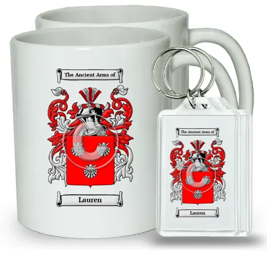 Lauren Pair of Coffee Mugs and Pair of Keychains