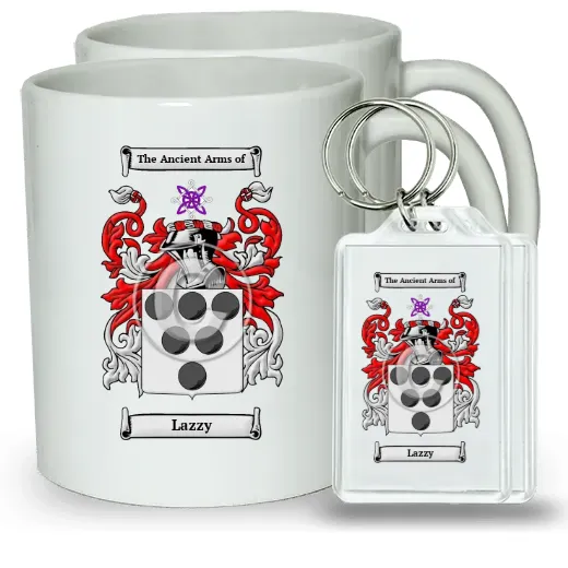 Lazzy Pair of Coffee Mugs and Pair of Keychains