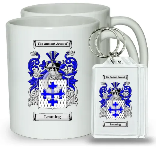 Leaming Pair of Coffee Mugs and Pair of Keychains