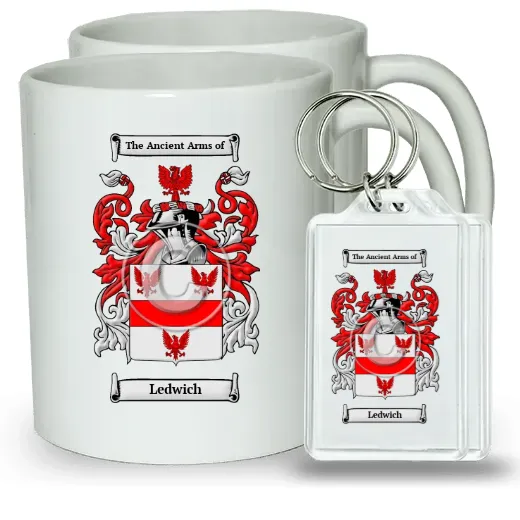 Ledwich Pair of Coffee Mugs and Pair of Keychains