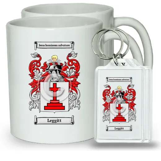 Leggitt Pair of Coffee Mugs and Pair of Keychains