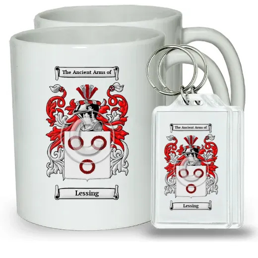 Lessing Pair of Coffee Mugs and Pair of Keychains