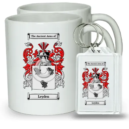 Leyden Pair of Coffee Mugs and Pair of Keychains