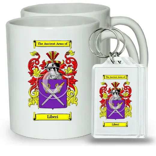 Liberi Pair of Coffee Mugs and Pair of Keychains