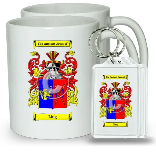 Ling Pair of Coffee Mugs and Pair of Keychains