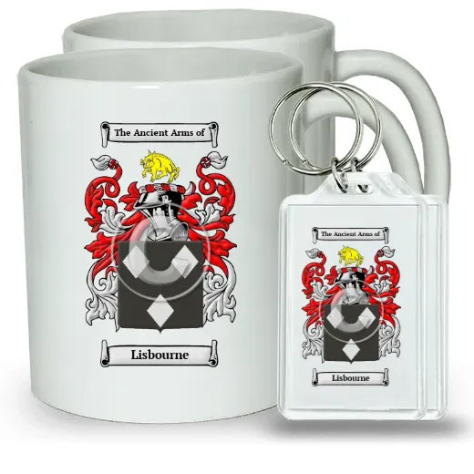 Lisbourne Pair of Coffee Mugs and Pair of Keychains