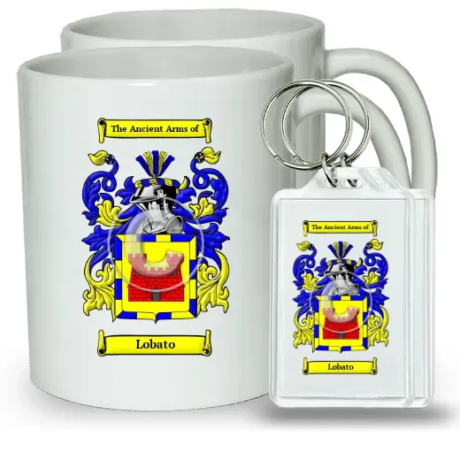 Lobato Pair of Coffee Mugs and Pair of Keychains