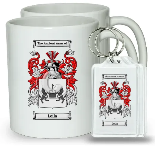 Loila Pair of Coffee Mugs and Pair of Keychains
